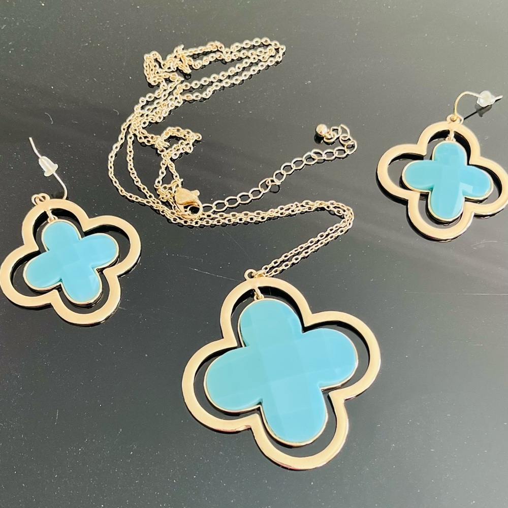 Turquoise Earring and Necklace Set